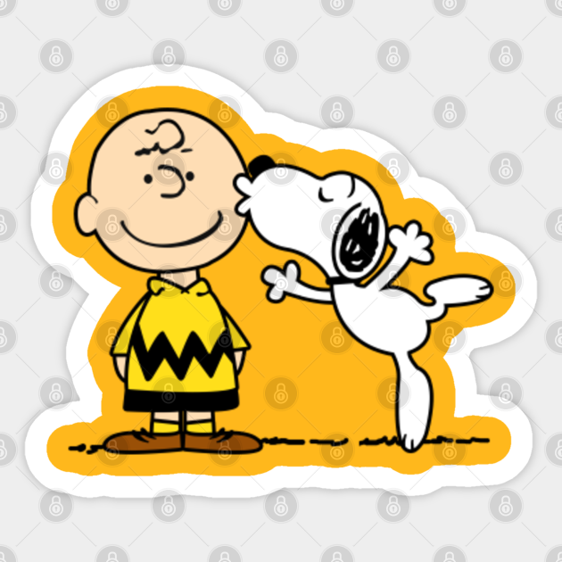 Snoopy Kiss Charlie Brown Snoopy Sticker Teepublic